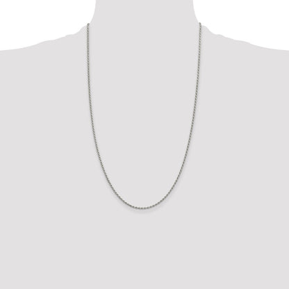 Sterling Silver 1.7mm Diamond-cut Rope Chain