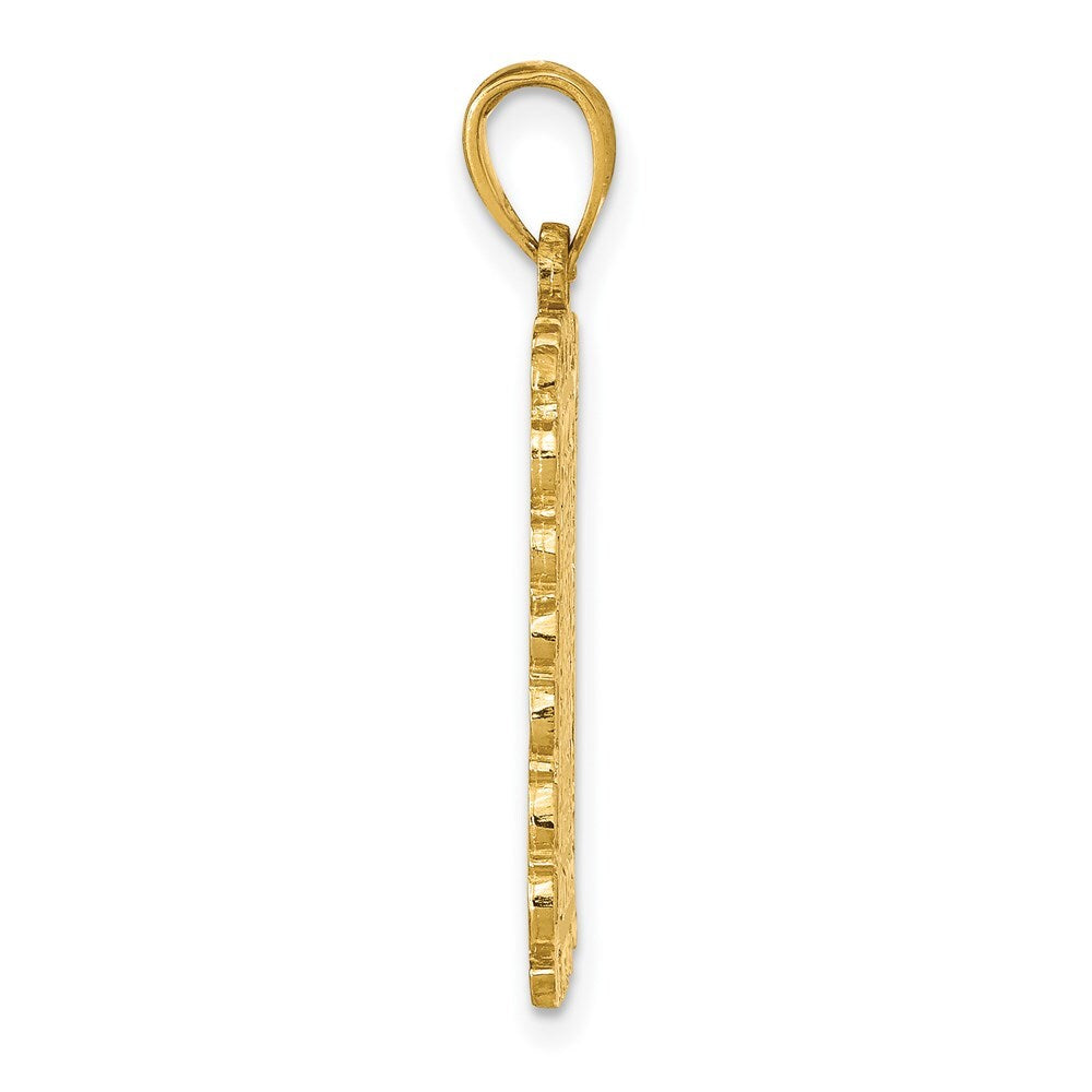 14k Yellow Gold Jack of Hearts Pendant for Women