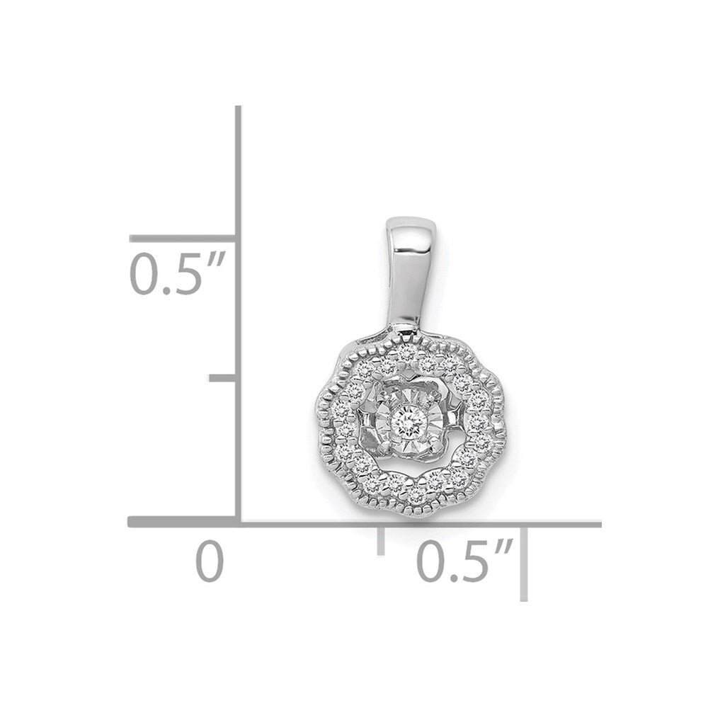 14k White Gold 1/10ct. Vibrant Moving Diamond Pendant for Women