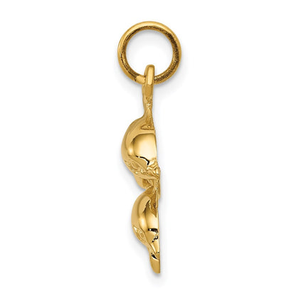 14k Yellow Gold Dolphin Charm Pendant for Women