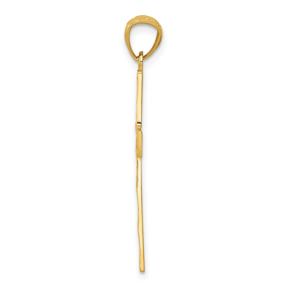 14k Yellow Gold Diamond-cut Filigree Cross Pendant