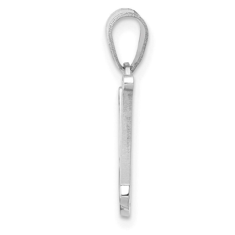 14k White Gold Script Letter N Initial Pendant for Women