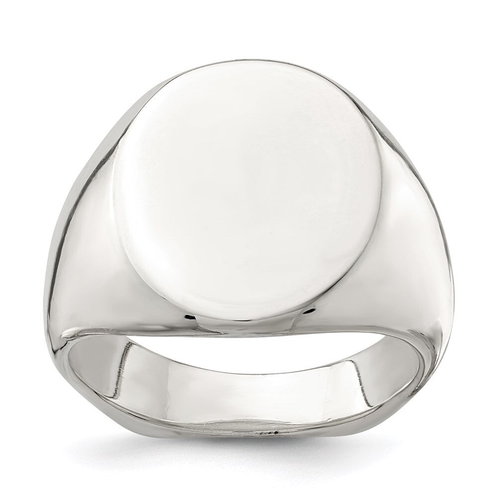 Sterling Silver 18x14mm Open Back Signet Ring Size 10