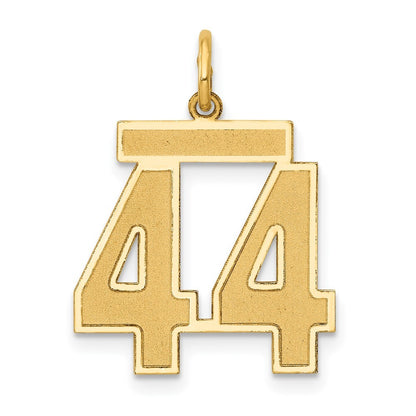 14k Yellow Gold Medium Satin Number 44 Charm