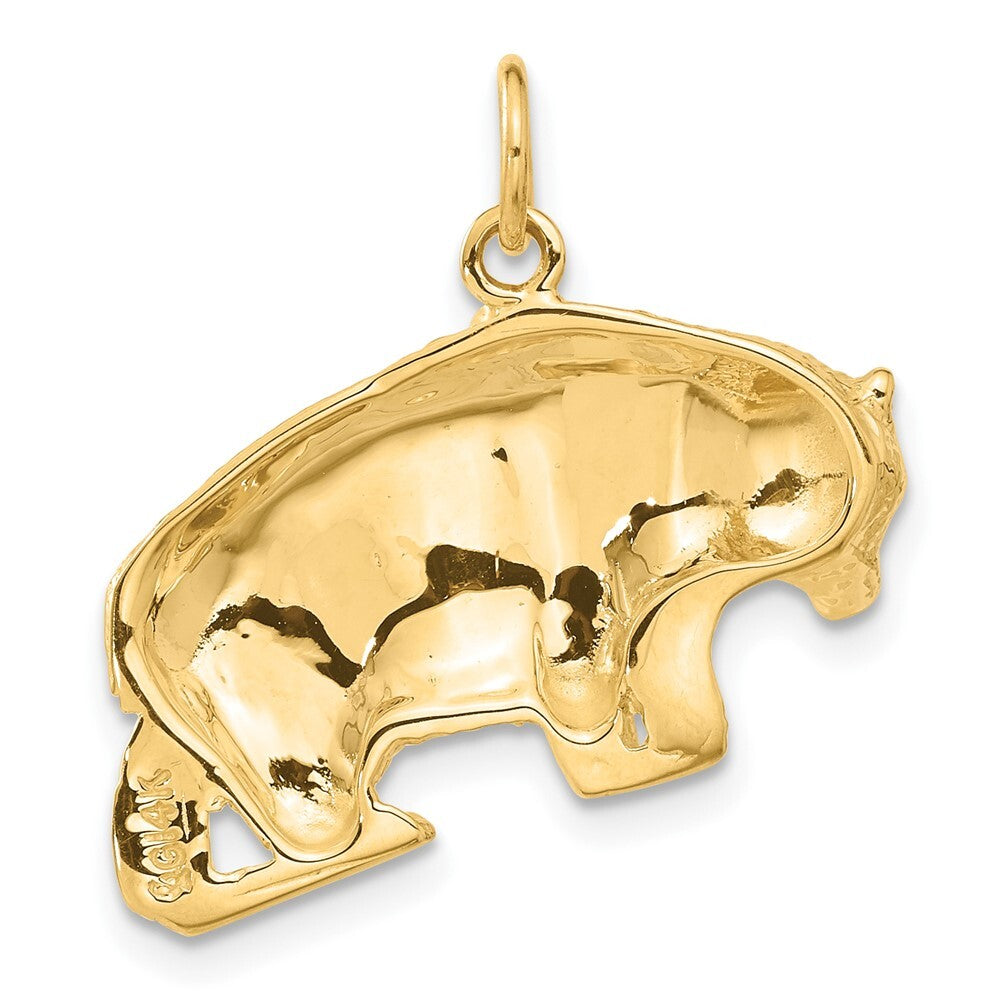 14k Yellow Gold Bear Charm Pendant for Women