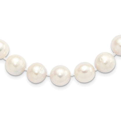 Sterling Silver Rhodium-plated 12-13mm White Cultured Pearl Necklace 20"