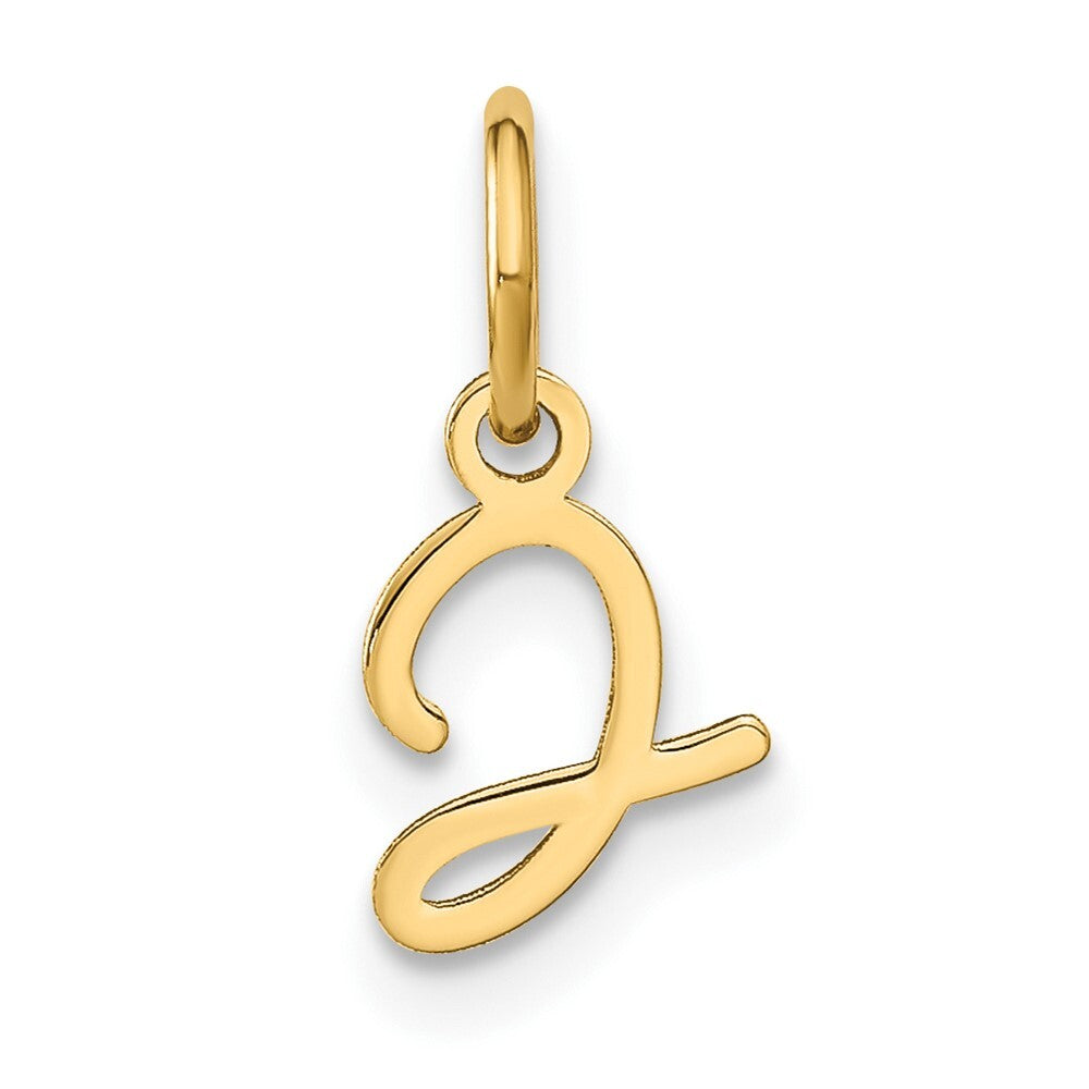 14k Yellow Gold Upper case Letter J Initial Charm Pendant for Women