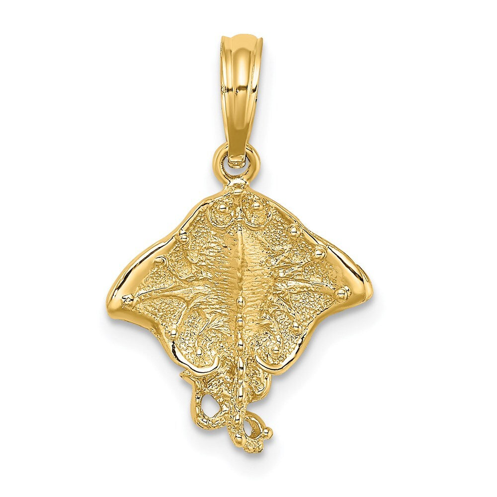 14k Yellow Gold Stingray Charm Pendant for Women