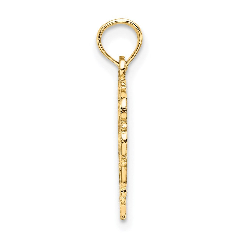 14k Yellow Gold Heart Script Letter A Initial Charm