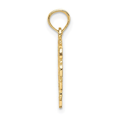 14k Yellow Gold Heart Script Letter A Initial Charm