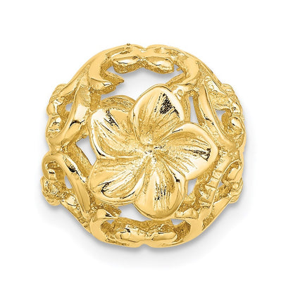 14k Yellow Gold 3-D Cut-out Flower Bead Slide