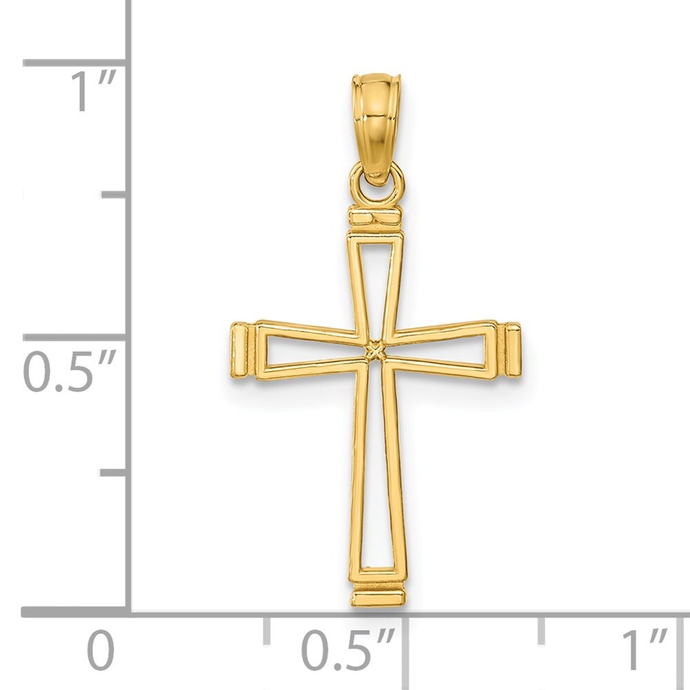 14k Yellow Gold Cut-out Cross Pendant