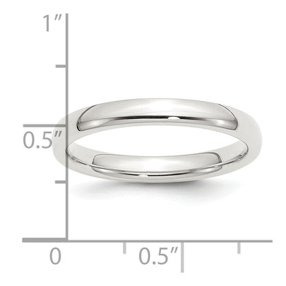 Sterling Silver 3mm Comfort Fit Size 8 Band