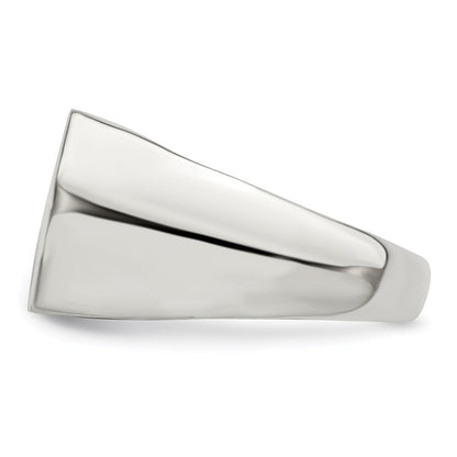 Sterling Silver 12x15mm Open Back Signet Ring Size 9
