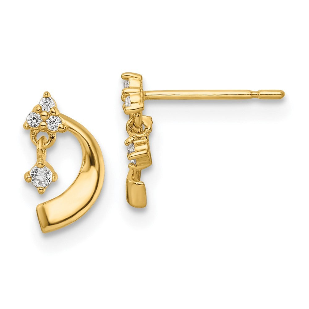 14k Yellow Gold CZ Earrings