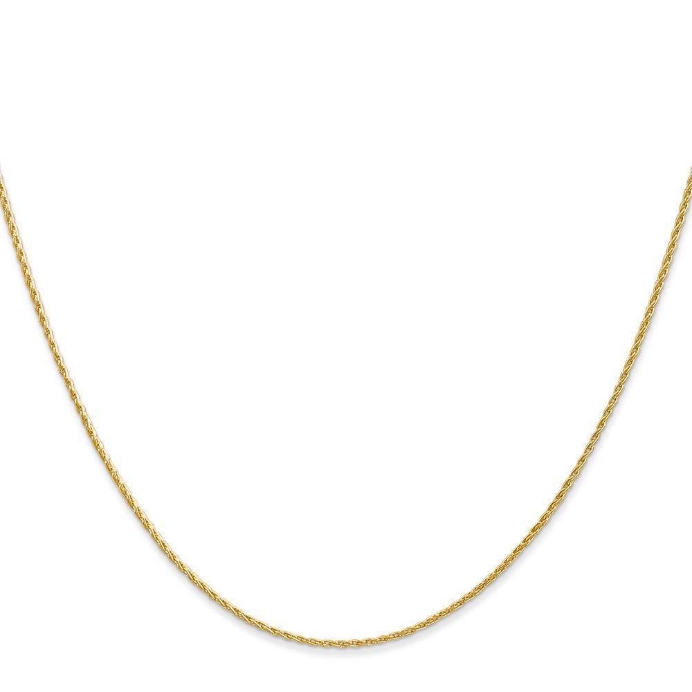 14k Yellow Gold 18 inch 1mm Round Parisian Wheat Chain Necklace
