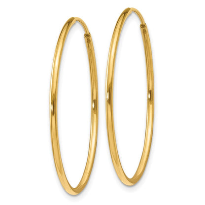 14k Yellow Gold 1.25mm Endless Hoop Earring