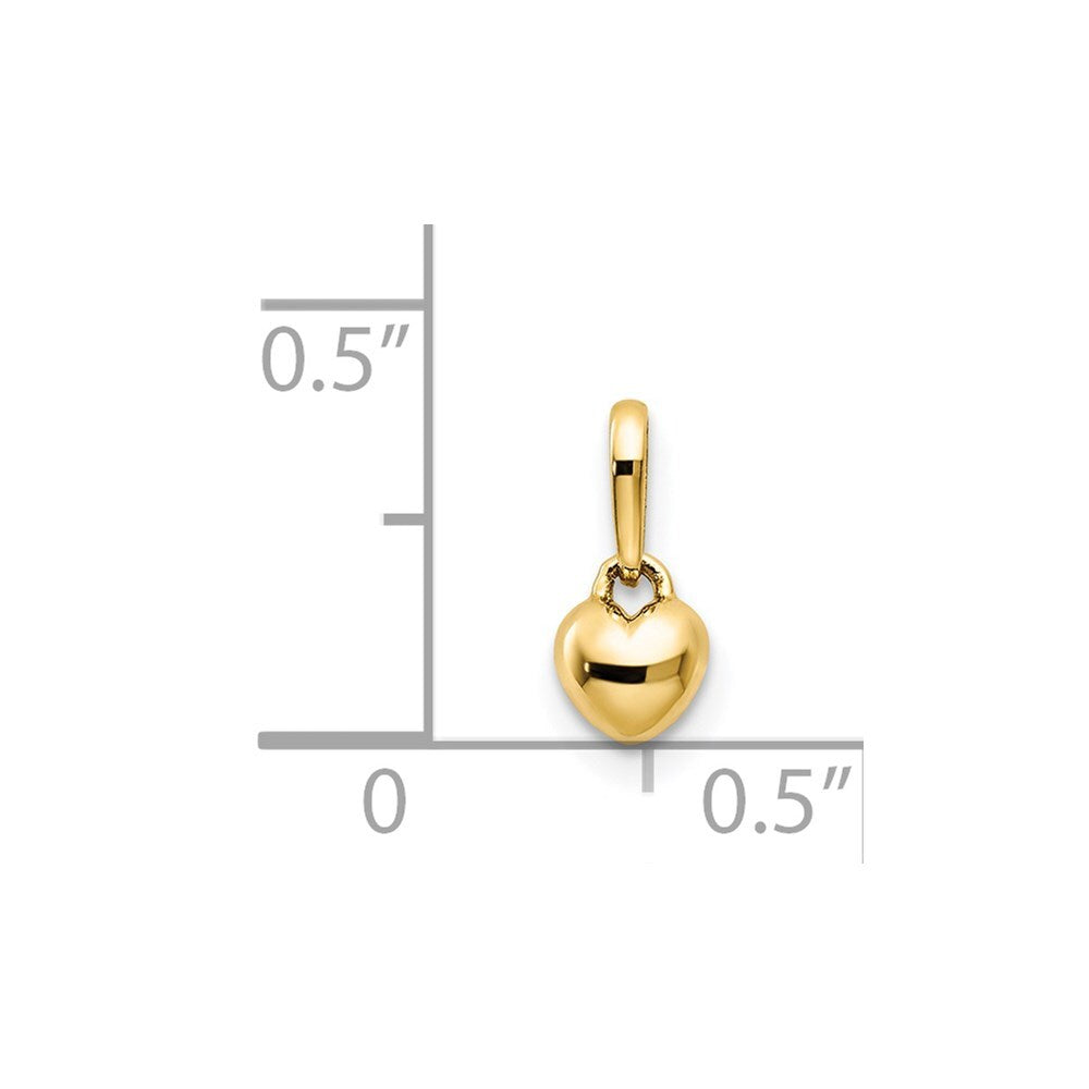 14k Yellow Gold Children's Heart Pendant for Women
