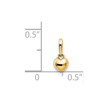 14k Yellow Gold Children's Heart Pendant for Women