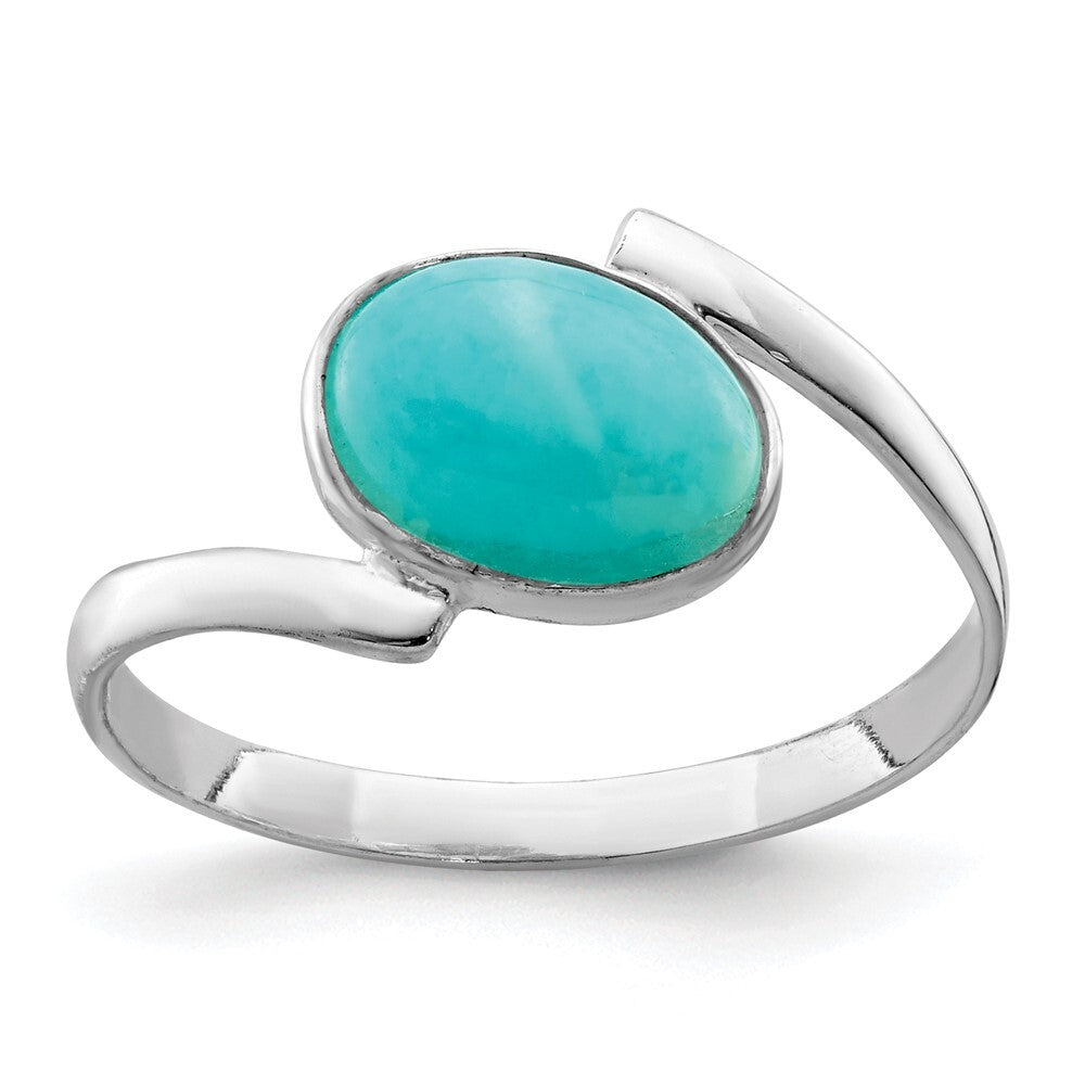 Sterling Silver Oval Amazonite Ring Size 7