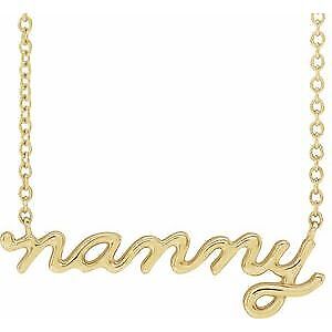 14k Yellow Gold Nanny 18" Necklace Gift for Women