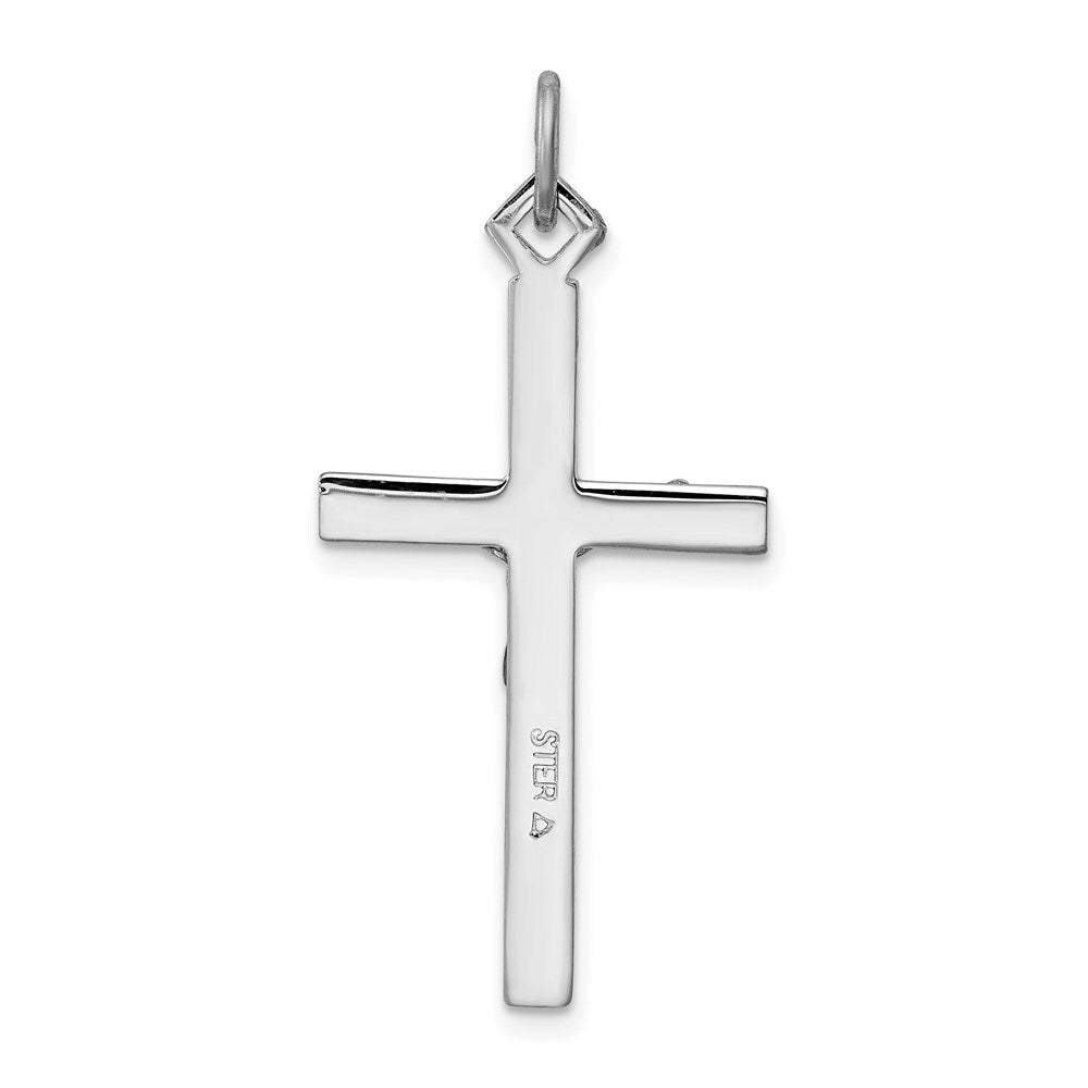 Sterling Silver Rhodium-plated Crucifix Pendant Holiday Gift for Women