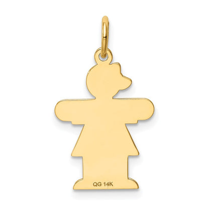 14k Yellow Gold Kid Charm Pendant for Women