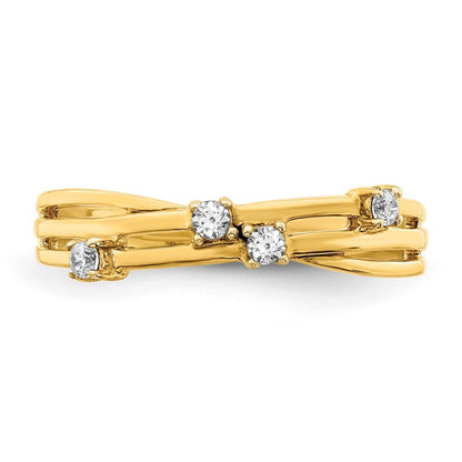 14K Yellow Gold Diamond Fashion Ring Size 7