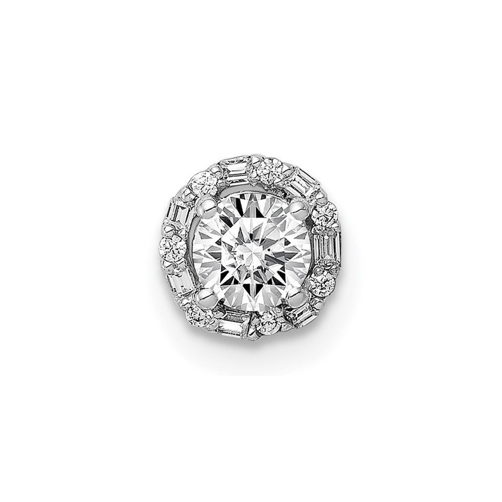 14k White Gold 4.1mm Center 1/20ct. Diamond Semi-mount Chain Slide Pendant