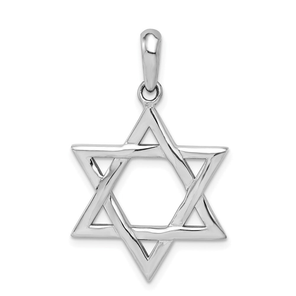 14k White Gold Star of David Pendant for Women
