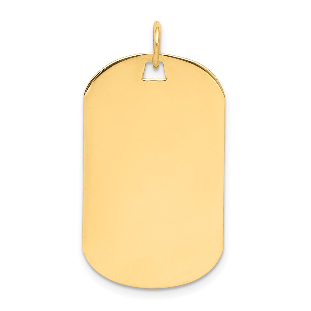 14k Yellow Gold Plain .018 Gauge Engraveable Dog Tag Disc Charm Pendant