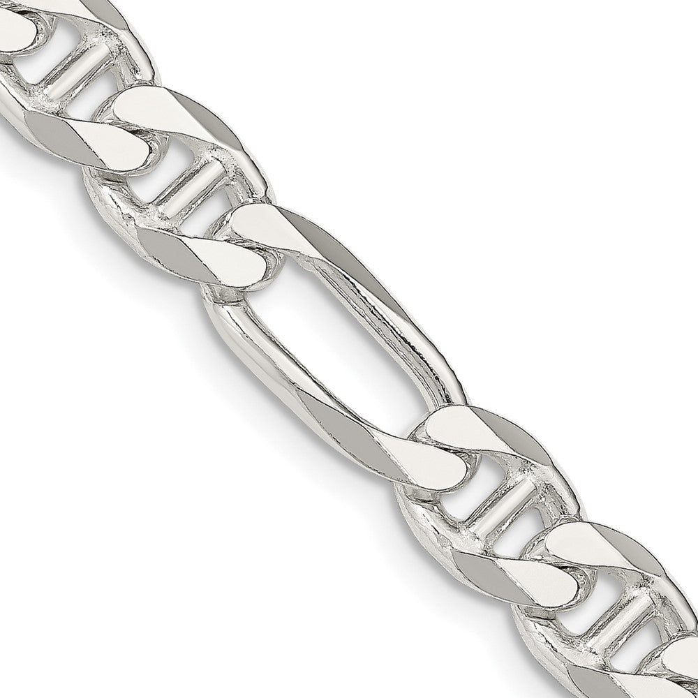 Sterling Silver 8.25mm Figaro Anchor Chain Necklace