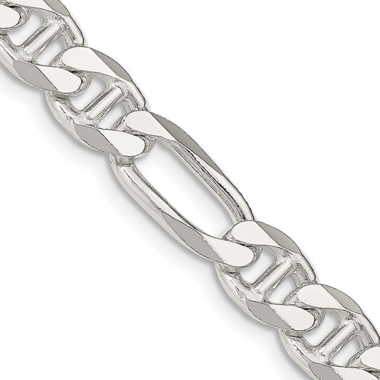 Sterling Silver 8.25mm Figaro Anchor Chain Necklace