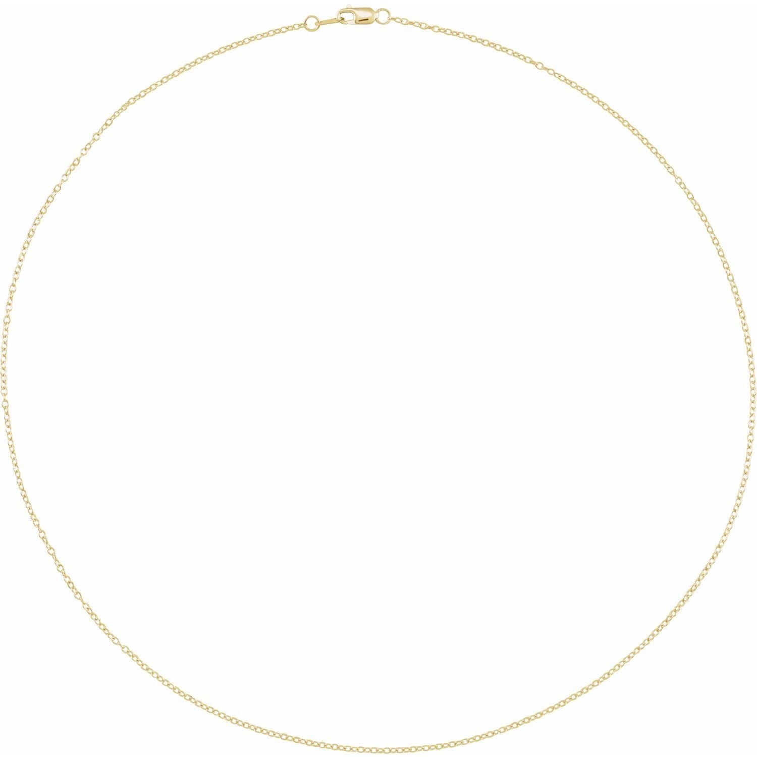 14k Yellow Gold 1.3 mm Cable 16" Chain Necklace Fine Gift for Women