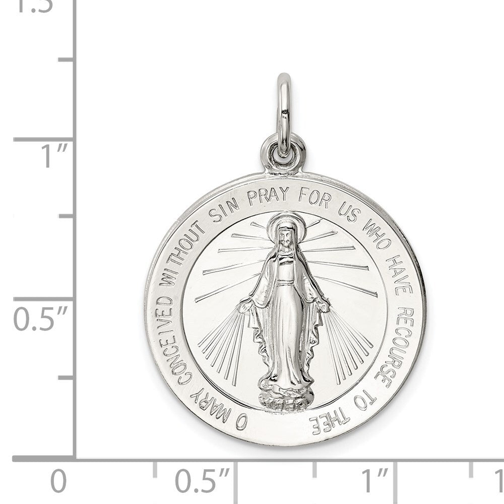 Sterling Silver Miraculous Medal Pendant Holiday Gift for Women