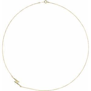 14k Yellow Gold Lightning Bolt Pendant Necklace 16" for Women