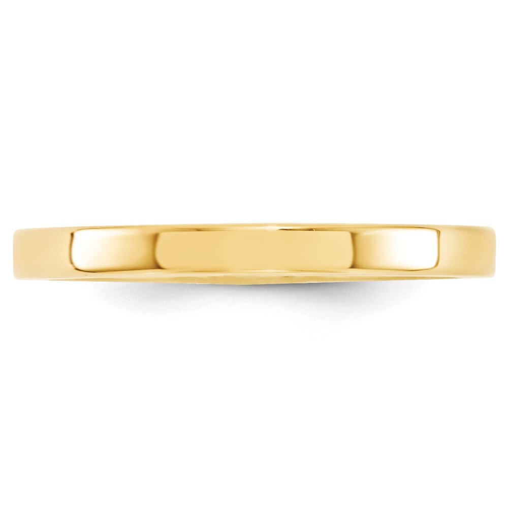 14K Yellow Gold 2.5mm Standard Weight Flat Comfort Fit Wedding Band Size 5