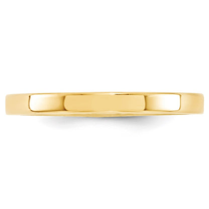 14K Yellow Gold 2.5mm Standard Weight Flat Comfort Fit Wedding Band Size 5