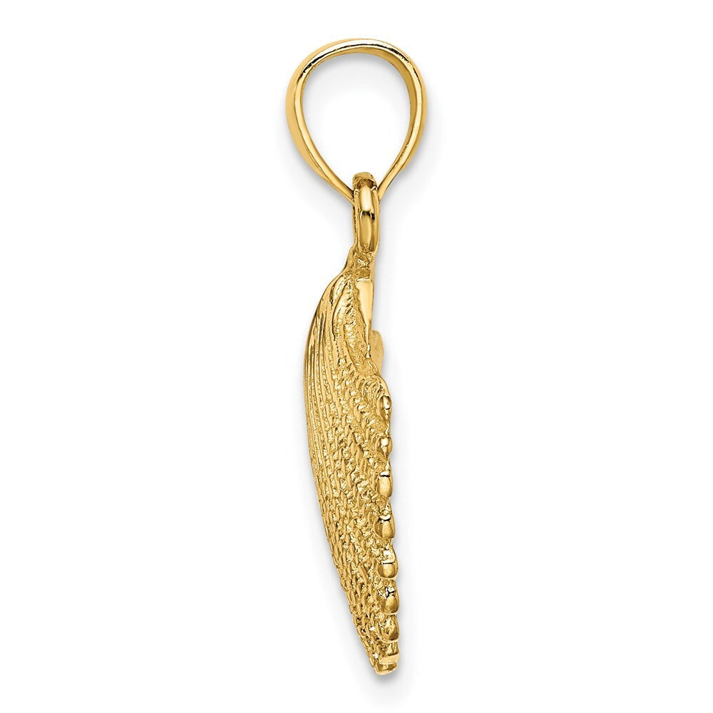 14k Yellow Gold Scallop Shell Pendant for Women