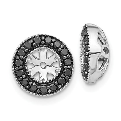 14k White Gold 1/4ct Black Diamond Earring Jackets Gift for Women