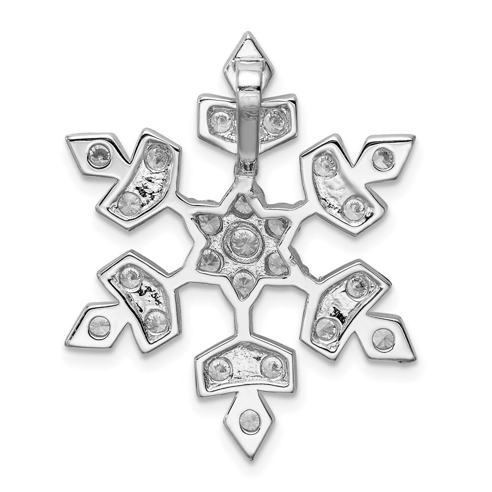Sterling Silver Rhodium-plated Cubic Zirconia Slide Pendant