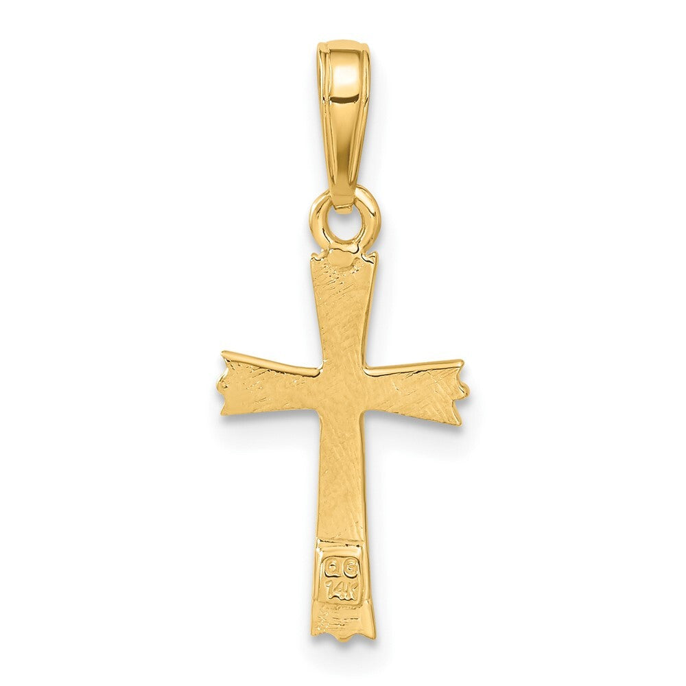 14k Yellow Gold Cross Pendant for Women