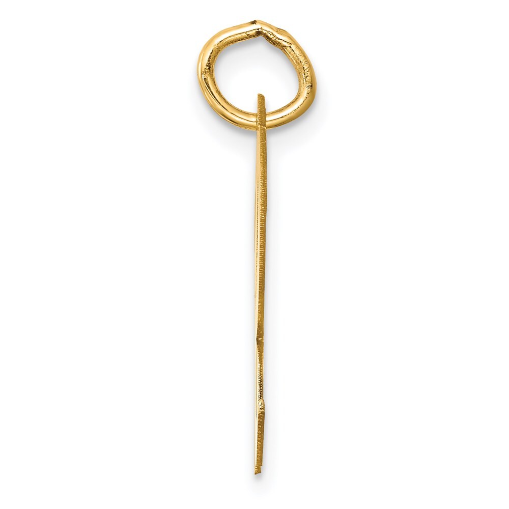 14k Yellow Gold Large Script Letter R Initial Charm Pendant for Women