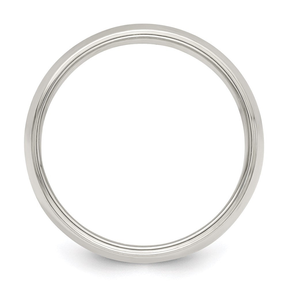 Sterling Silver 7mm Half Round Milgrain Size 13 Band Ring