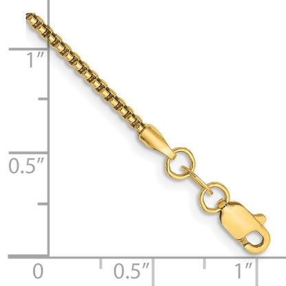 14k Yellow Gold 7 inch 1.5mm Semi-Solid Round Box Bracelet