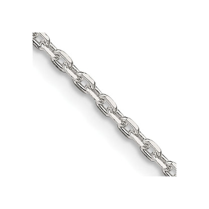 Sterling Silver 2mm Beveled Oval Cable Chain Holiday Gift for Women