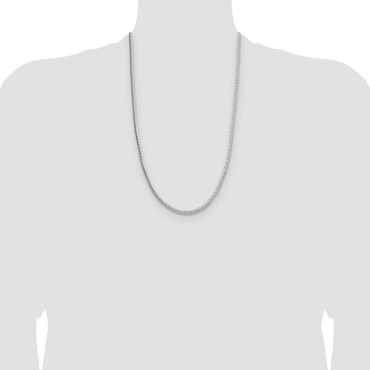 Sterling Silver 3.4mm Diamond-cut Round Franco Chain