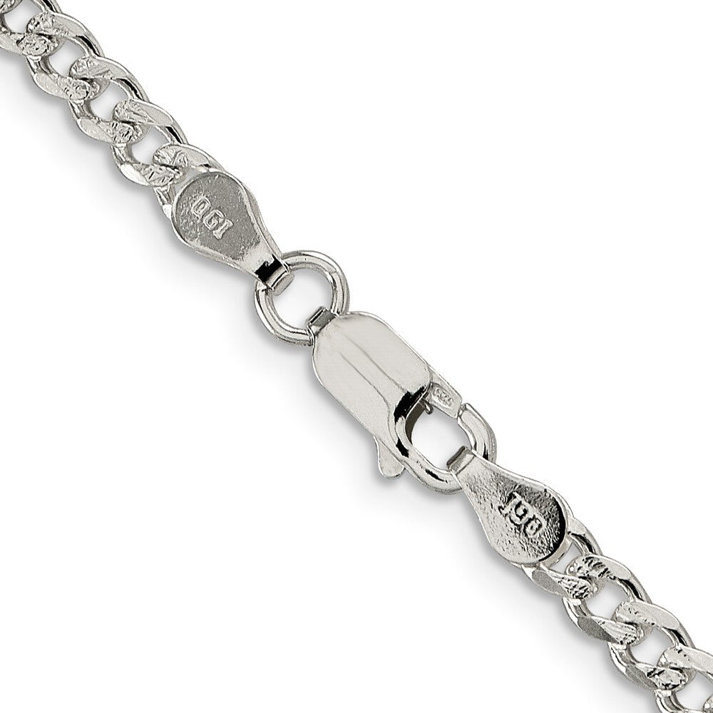 Sterling Silver 3.8mm Pav� Curb Chain