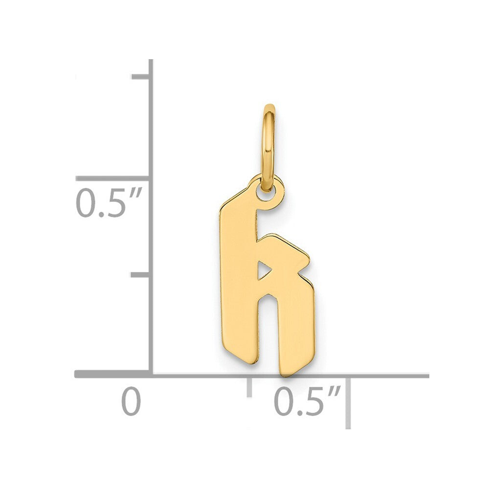 14k Yellow Gold Lowercase Letter K Initial Pendant for Women