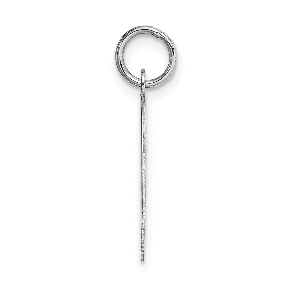 14k White Gold Large Script Letter V Initial Charm Pendant for Women